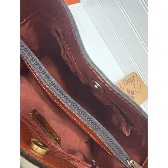 PATRICIA NASH Lavello Cut Out Brown Leather Bucket Crossbody Shoulder Bag NEW - Picture 10 of 11